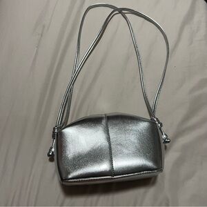Metallic Silver Crossbody Purse